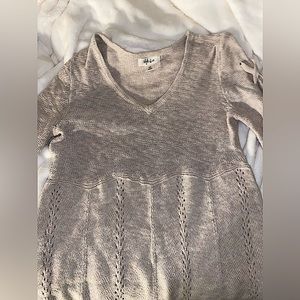 style & co | beige ribbon top | long sleeve | size xs